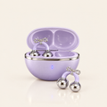 Écouteurs-bijoux Son'elle lilas et leur boîtier